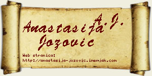 Anastasija Jozović vizit kartica